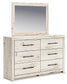 Lawroy King Panel Bed with Mirrored Dresser, Chest and Nightstand