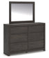 Fraluna King Panel Storage Bed with Mirrored Dresser