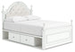 Kozlani Full Upholstered Panel Storage Bed, Dresser and Mirror