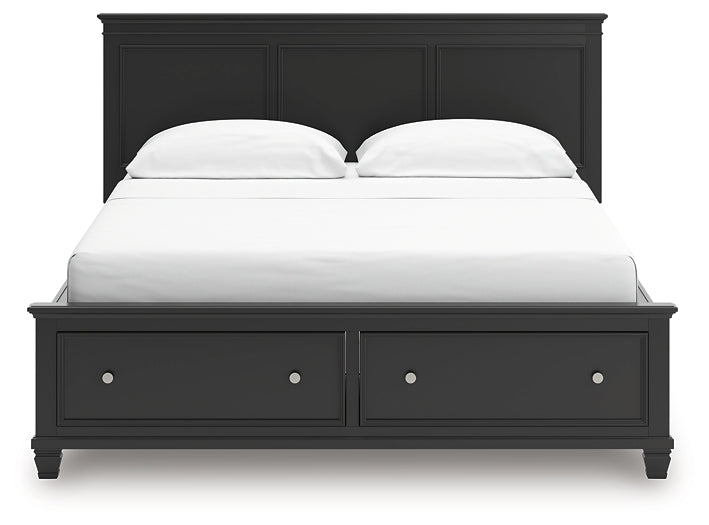 Lanolee California King Panel Storage Bed, Dresser and Mirror