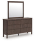 Pamytta Full Panel Platform Bed, Dresser and Mirror
