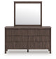 Pamytta Full Panel Platform Bed, Dresser and Mirror