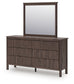 Pamytta Full Panel Platform Bed, Dresser and Mirror