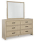 Calmoro California King Bookcase Bed with Mirrored Dresser