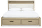 Calmoro California King Bookcase Bed with Mirrored Dresser