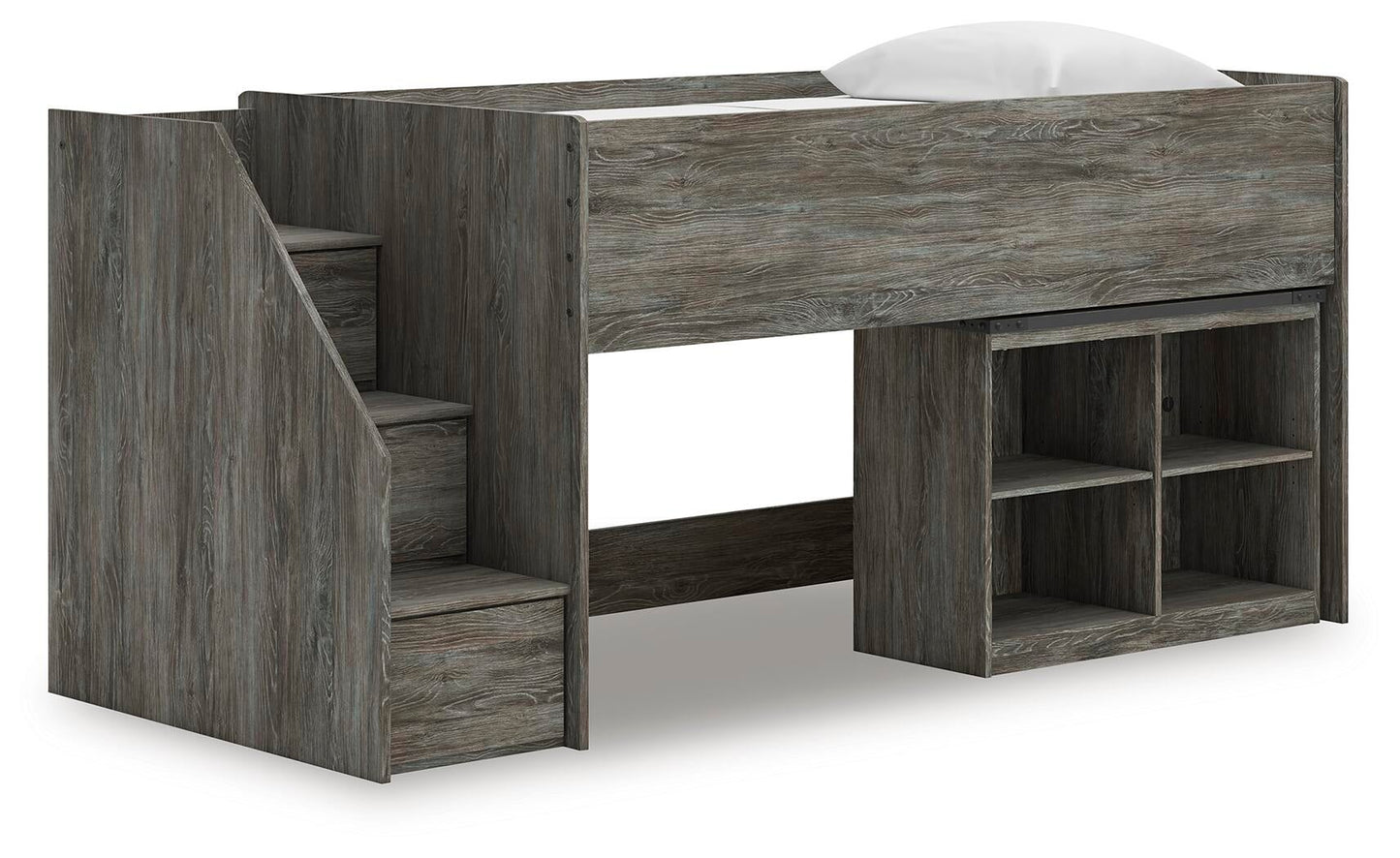 Frandern Twin Loft  Bed with Bookcase Storage