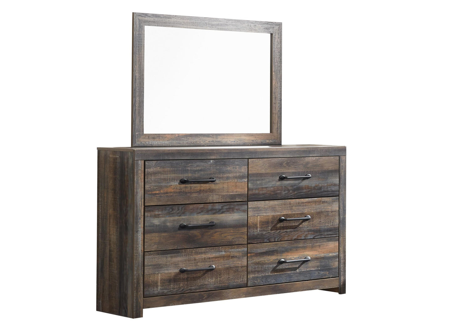 Drystan Queen Panel Bed with 4 Storage Drawers, Dresser, Mirror, Chest and Nightstand