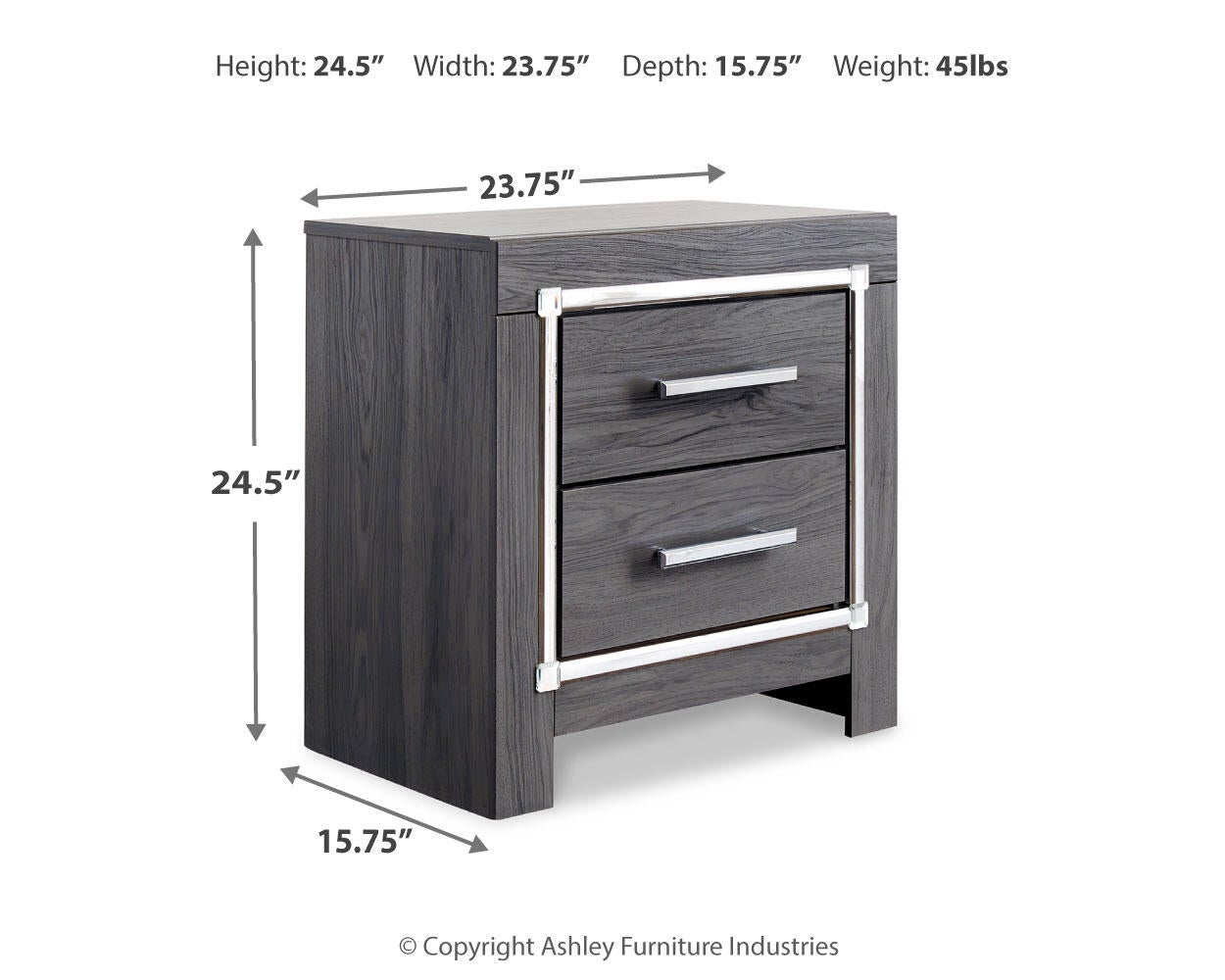 Lodanna Full Panel Bed with Mirrored Dresser, Chest and Nightstand