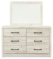 Cambeck King Panel Bed with 4 Storage Drawers with Mirrored Dresser, Chest and Nightstand