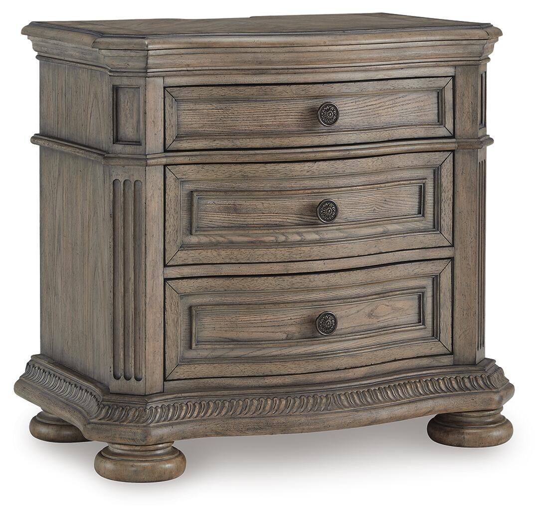 Ardenfield Queen Upholstered Sleigh Bed, Dresser, Mirror, Chest and Nightstand