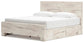 Lawroy King Panel Bed with Storage, Dresser, Mirror, Chest and Nightstand