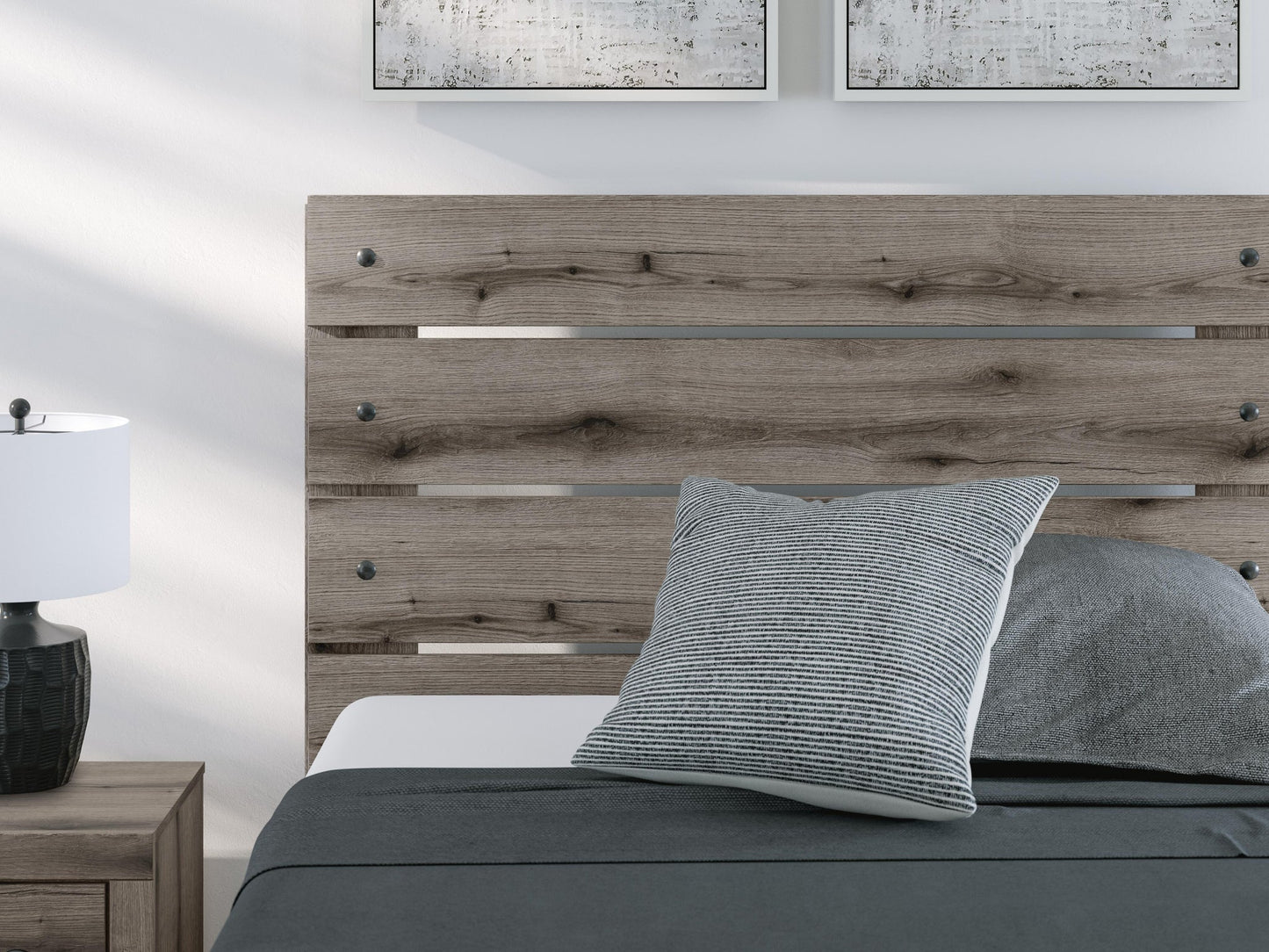 Urbanoore Full Panel Bed with Storage, Dresser and Mirror